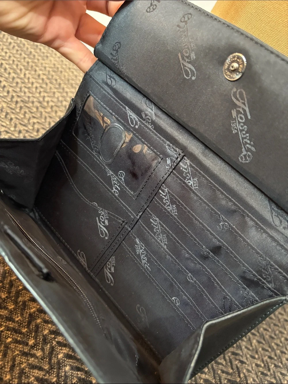 Fossil Black Leather Crossbody Messenger Bag